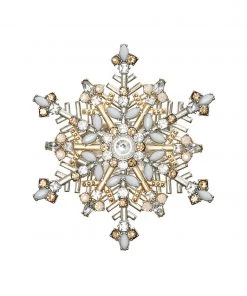 Kim Seybert Snowflake Napkin Rings In Silver & Gold, Set Of 4 In A Gift Box