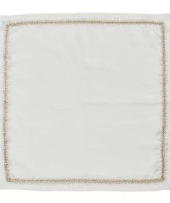 Kim Seybert Jardin Napkin In White, Gold & Silver, Set Of 4