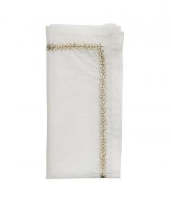 Kim Seybert Jardin Napkin In White, Gold & Silver, Set Of 4