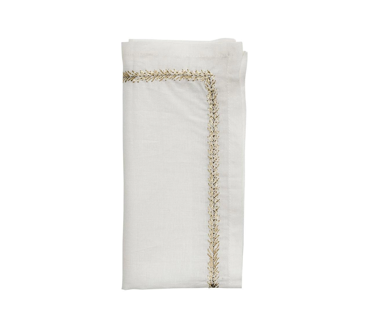 Kim Seybert Jardin Napkin In White, Gold & Silver, Set Of 4