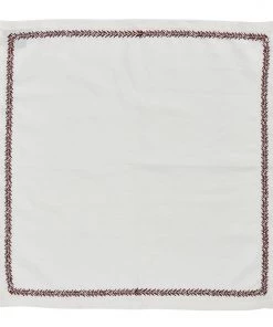Kim Seybert Jardin Napkin In White & Red, Set Of 4 Napkins