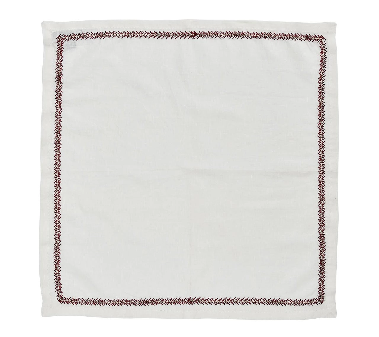 Kim Seybert Jardin Napkin In White & Red, Set Of 4 Napkins