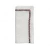 Kim Seybert Jardin Napkin In White & Red, Set Of 4 Napkins