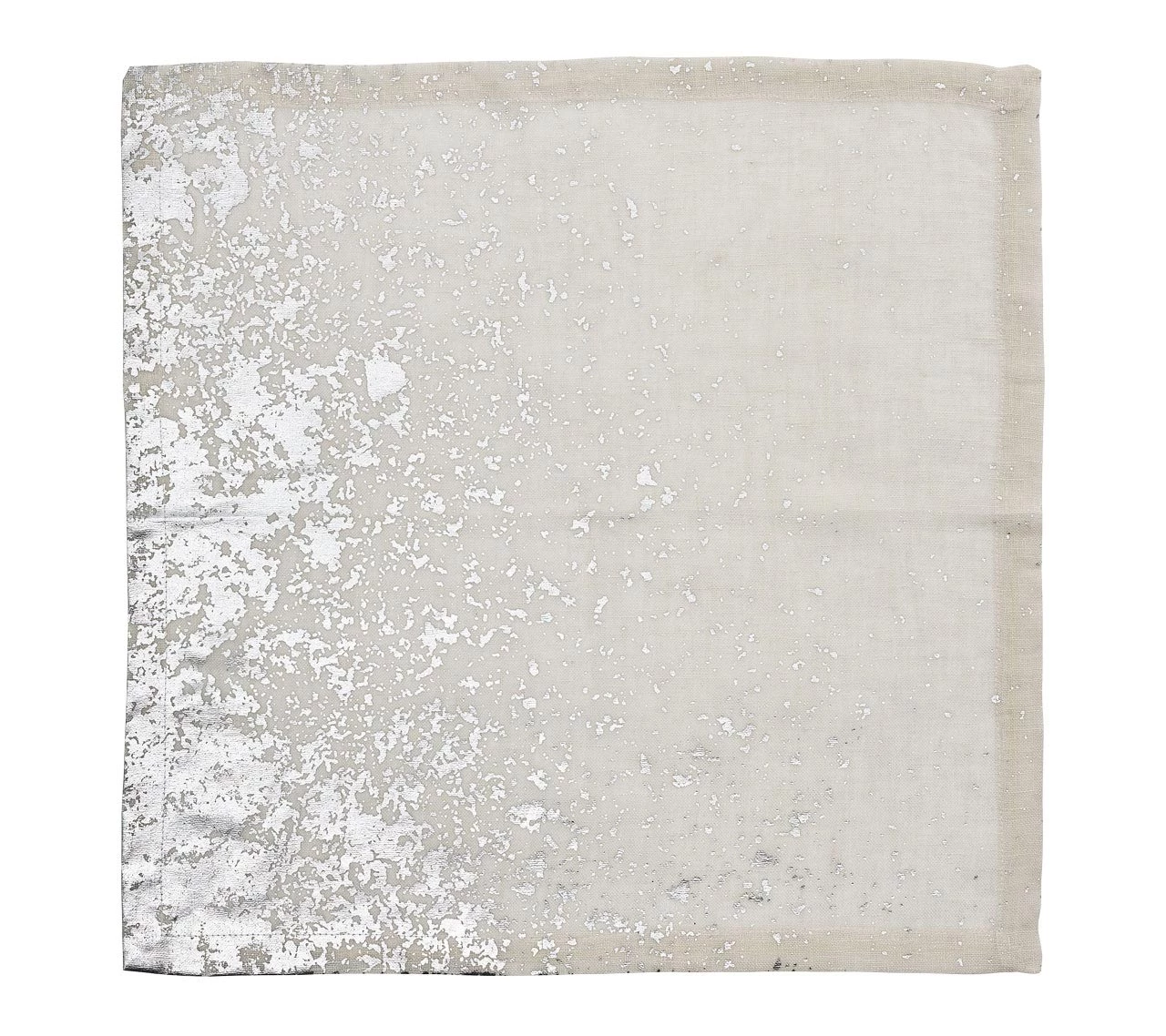 Kim Seybert Metafoil Napkin In White & Silver, Set Of 4 Napkins