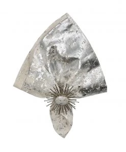 Kim Seybert Metafoil Napkin In White & Silver, Set Of 4 Napkins